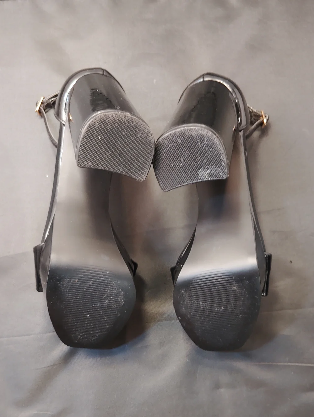 MADDEN GIRL WOMEN’s PATENT PLATFORM ANKLE -STRAP HEEL SANDALS
